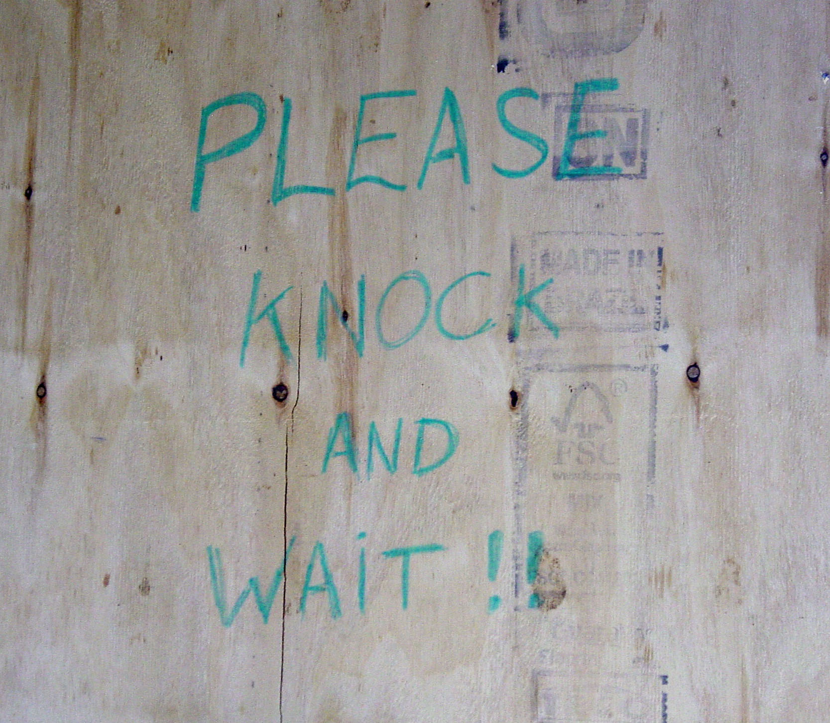 Please knock and wait